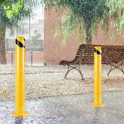 VEVOR Safety Bollard, 36 Inch Height Bollard Post, 5.5 Inch Diameter Steel Pipe Safety Bollard Post, Yellow Steel Bollard, Steel Safety Bollard with 8 Anchor Bolts, Perfect for Traffic-Sensitive Area - AQZYCHS365.523B0MV0 - view 9