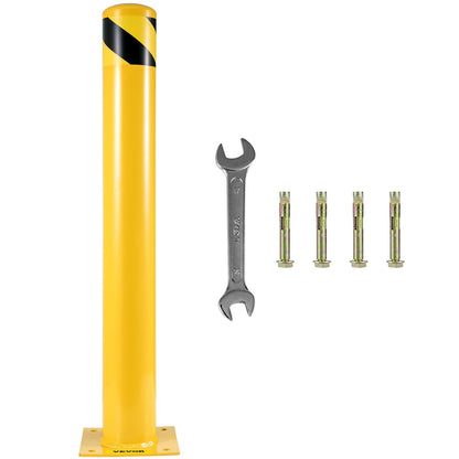 VEVOR Safety Bollard, 42 Inch Height Bollard Post, 5.5 Inch Diameter Steel Pipe Safety Bollard Post, Yellow Steel Bollard, Steel Safety Bollard with 8 Anchor Bolts, Perfect for Traffic-Sensitive Area - AQZYCHS425.52HFZBV0 - view 10