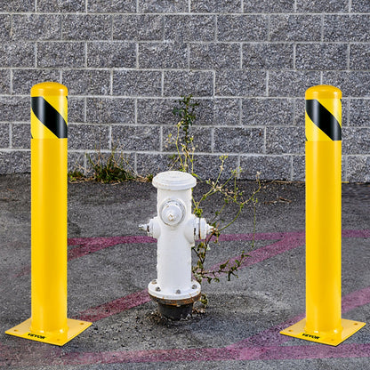 VEVOR Safety Bollard, 48 Inch Height Bollard Post, 5.5 Inch Diameter Steel Pipe Safety Bollard Post, Yellow Steel Bollard, Steel Safety Bollard with 8 Anchor Bolts, Perfect for Traffic-Sensitive Area - AQZYCHS485.52JKL5V0 - view 9