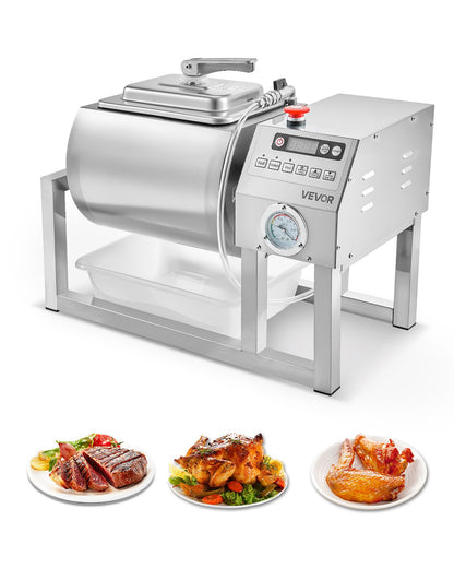 VEVOR Commercial Meat Tumbler Marinator, 20L Vacuum Tumbler Marinating Machine with Bidirectional Rotation and 3-Speed, Stainless Steel Vacuum Curing Machine for Chicken Steak Pork, Restaurant - ARJ18LTM0000ITM11V1 - view 1