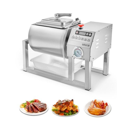 VEVOR Commercial Meat Tumbler Marinator, 20L Vacuum Tumbler Marinating Machine with Bidirectional Rotation and 3-Speed, Stainless Steel Vacuum Curing Machine for Chicken Steak Pork, Restaurant - ARJ18LTM0000ITM11V1 - view 2