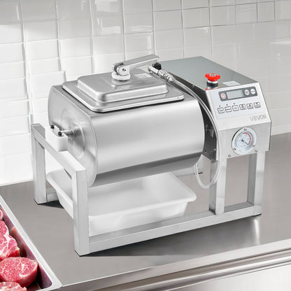VEVOR Commercial Meat Tumbler Marinator, 20L Vacuum Tumbler Marinating Machine with Bidirectional Rotation and 3-Speed, Stainless Steel Vacuum Curing Machine for Chicken Steak Pork, Restaurant - ARJ18LTM0000ITM11V1 - view 9