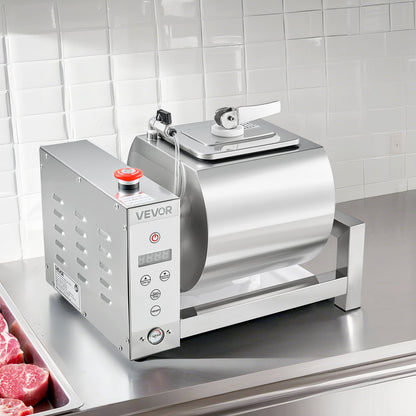 VEVOR Meat Tumbler Marinator, 10L Vacuum Tumbler Marinating Machine with Automatic Bidirectional Rotation, Stainless Steel Vacuum Curing Machine for Chicken Steak Pork, Home & Commercial Use - ARJBXG10STM0V13CD001V1 - view 9