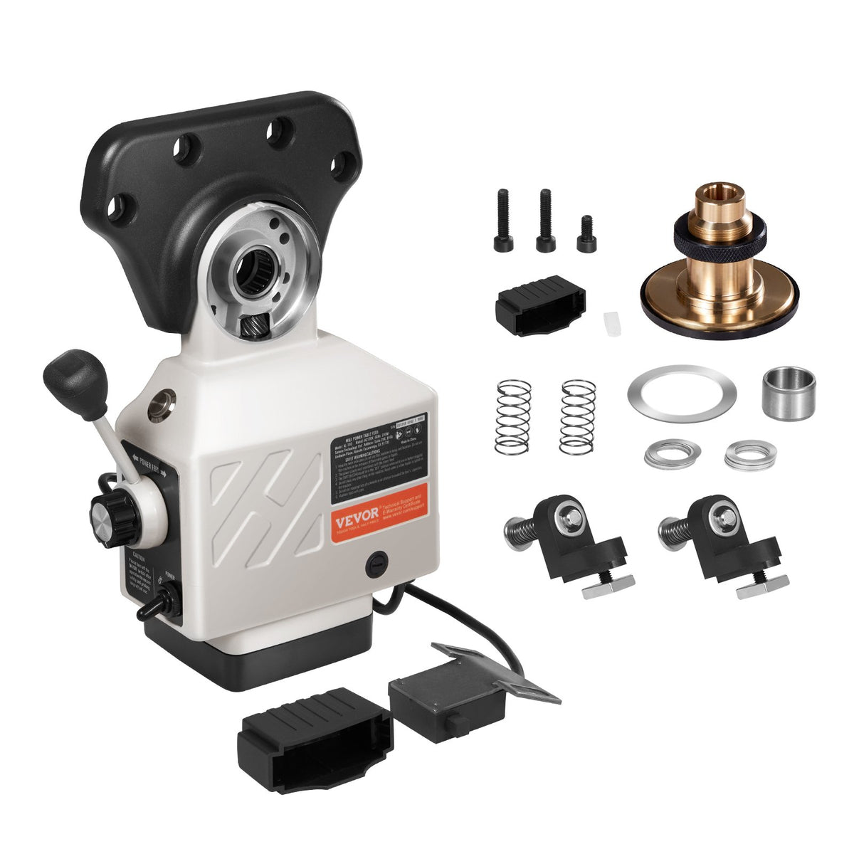 VEVOR X-Axis Power Feed for Milling Machine, 150 in-lb Torque, 0-200RPM Adjustable Rotate Speed 120V Power Table Feed Mill Feeder, for Bridgeport Some Knee Type Mills with a 5/8" End Shaft Diameter - AS-250-150NLXCZDQV1 - view 1