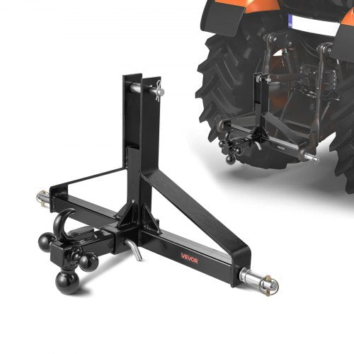 VEVOR 3 Point Trailer Hitch with 2 in Receiver, 3pt Quick Hitch Attachment, Heavy Duty Tractor Tow Drawbar Adapter, Compatible with Kubota, Mahindra, Ford, Yanmar, John Deere, Massey Ferguson - ASJXJSQDKSXTJ54AM001V0 - view 2