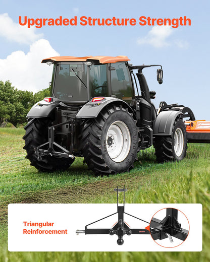 VEVOR 3 Point Trailer Hitch with 2 in Receiver, 3pt Quick Hitch Attachment, Heavy Duty Tractor Tow Drawbar Adapter, Compatible with Kubota, Mahindra, Ford, Yanmar, John Deere, Massey Ferguson - ASJXJSQDKSXTJ54AM001V0 - view 6