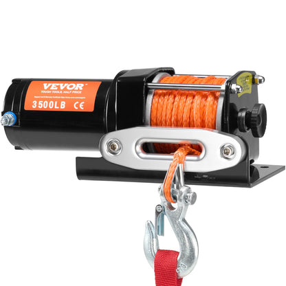 VEVOR Electric Winch, 3500 lb Line Pull Capacity, 12V DC ATV/UTV Winch with Φ3/16 in x 39 ft 12 Strands Synthetic Rope Aluminum Fairlead Wired Remote Control, IP55 Waterproof for Towing UTV ATV Boat - ATVHCSJPYXYKT38ASV9 - view 10