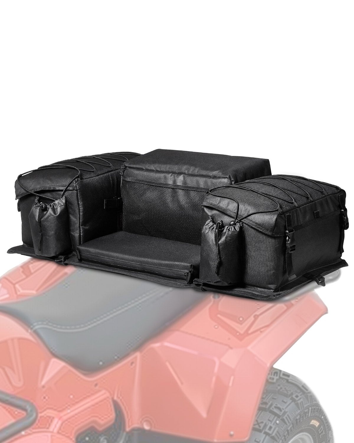 VEVOR ATV Rear Storage Bag, 50L ATV Rear Cargo Bag with Sponge Seat Cushion & Bottle Holder, 600D Oxford Cloth Rear Seat Gear Bag Fit Most ATVs with Rear Rack, Compatible with ATV, UTV, Can-Am Vehicle - ATVZBBRZDLBMNUTFBV0 - view 1
