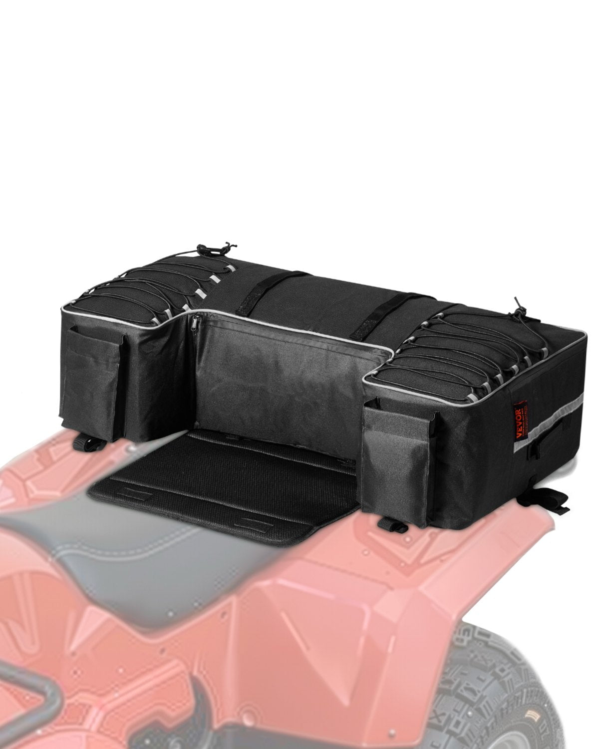 VEVOR ATV Rear Storage Bag, 60L ATV Rear Cargo Storage Bag with Backrest & Waterproof Cover, 600D Oxford Cloth Rear Seat Gear Bag Fit Most ATVs with Rear Rack, Compatible with ATV, UTV, Can-Am Vehicle - ATVZBBRZNL74NVXW7V0 - view 1