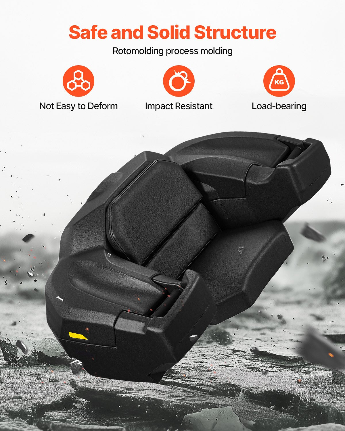 VEVOR ATV Rear Storage Box and Lounger, 95L ATV Cargo Box with Seat & Backrest, Waterproof LLDPE & Lockable Lounger Storage Box Fit Most ATVs with Rear Rack, Compatible with ATV, UTV, Can-Am Vehicles - ATVZBBYZJYX7J23YQV0 - view 7