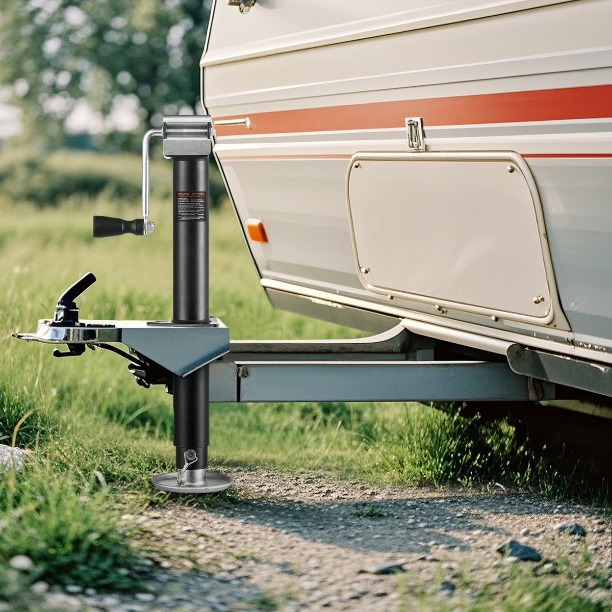 VEVOR A-Frame Trailer Jack, 5000 lbs Dynamic Load Capacity, Trailer Jack Stand with Handle & Rectangular Footpad, 15-inch Vertical Travel, Suitable for RV, Horse, Utility Trailers, Yacht Trailers - AXLSTCQJDSYKAZ99C001V0 - view 9