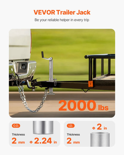 A Frame Trailer Jack Bolt on Trailer Tongue Jack 2000 lbs 14.2" Travel - AXLSTCQJDSYKLOCI8V0 - view 3