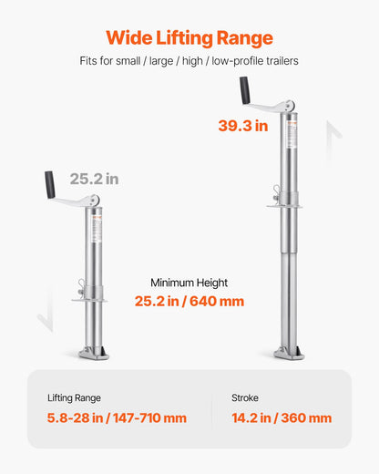 A Frame Trailer Jack Bolt on Trailer Tongue Jack 2000 lbs 14.2" Travel - AXLSTCQJDSYKLOCI8V0 - view 6