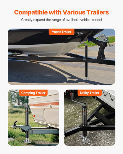 VEVOR A-Frame Trailer Jack, 2000 lbs Dynamic Load Capacity, Trailer Jack Stand with Handle & Rectangular Footpad, 15-inch Vertical Travel, Suitable for RV, Horse, Utility Trailers, Yacht Trailers - AXLSTCQJDSYKZVW33001V0 - view 7