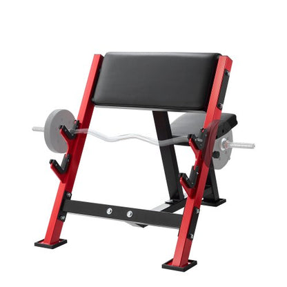 VEVOR Preacher Curl Bench, Strength Training Benches, Max load 660 LBS Home Gym Fitness Equipment, Seated Arm Isolated Barbell Dumbbell Bicep Station, Adjustable Weight Bench with Bar Holders - AXMSYKDJGDBKCAT1TV0 - view 2