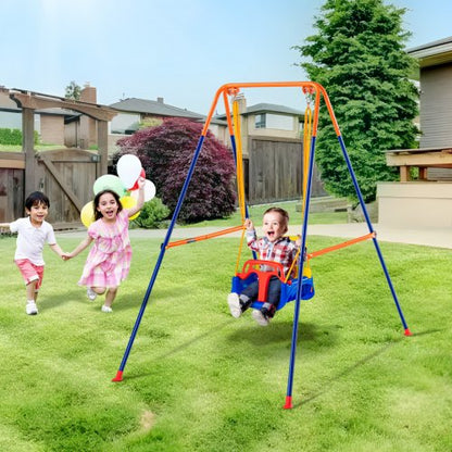 VEVOR Swing Sets for Backyard, 3-in-1 Toddler Swing Set with 4 Sandbags, Foldable Metal Stand, Easy to Assemble, Swingset Indoor/Outdoor for Kids 3-6 Years, Youth 6-10 Years and Teenagers 10+ - AXQQTZSL1RW07PILCV0 - view 2