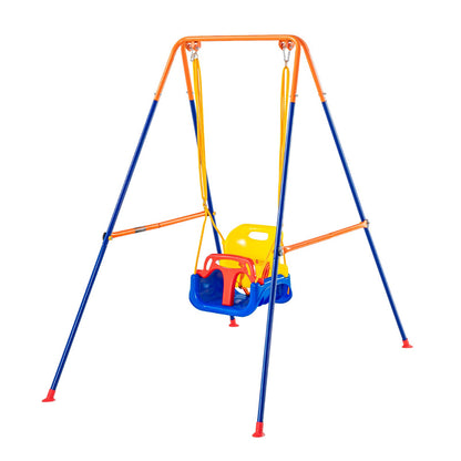 VEVOR Swing Sets for Backyard, 3-in-1 Toddler Swing Set with 4 Sandbags, Foldable Metal Stand, Easy to Assemble, Swingset Indoor/Outdoor for Kids 3-6 Years, Youth 6-10 Years and Teenagers 10+ - AXQQTZSL1RW07PILCV0 - view 10