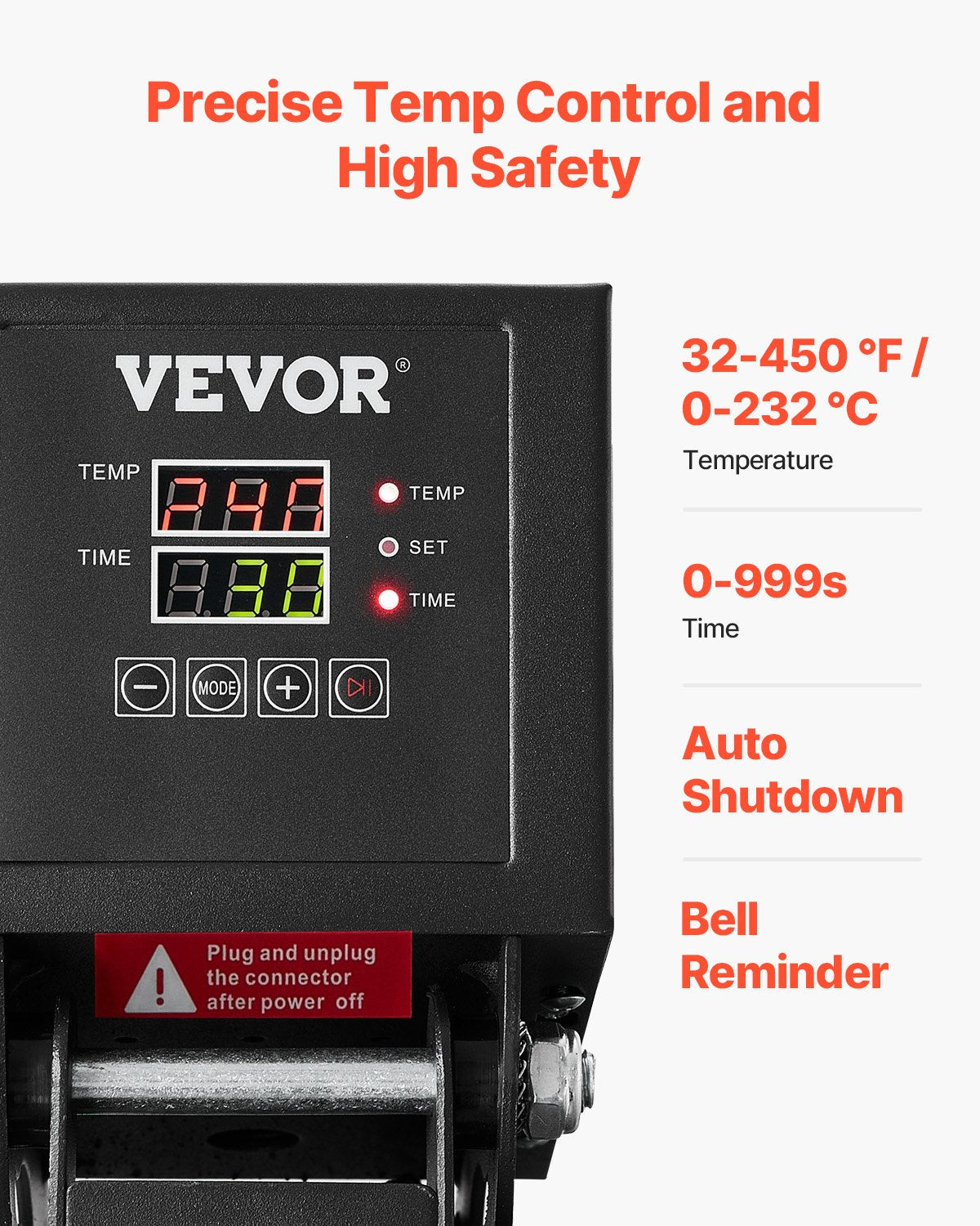 VEVOR Heat Press, 15 x 15 inch Heat Press Machine for T-shirts, Fast and Even Heating, Easy to Use, High Pressure for Digital Industrial-Quality Sublimation Printer for Transfer Vinyl, T-shirt, Black - AYPBSTHJPZGSB4RX5V1 - view 4