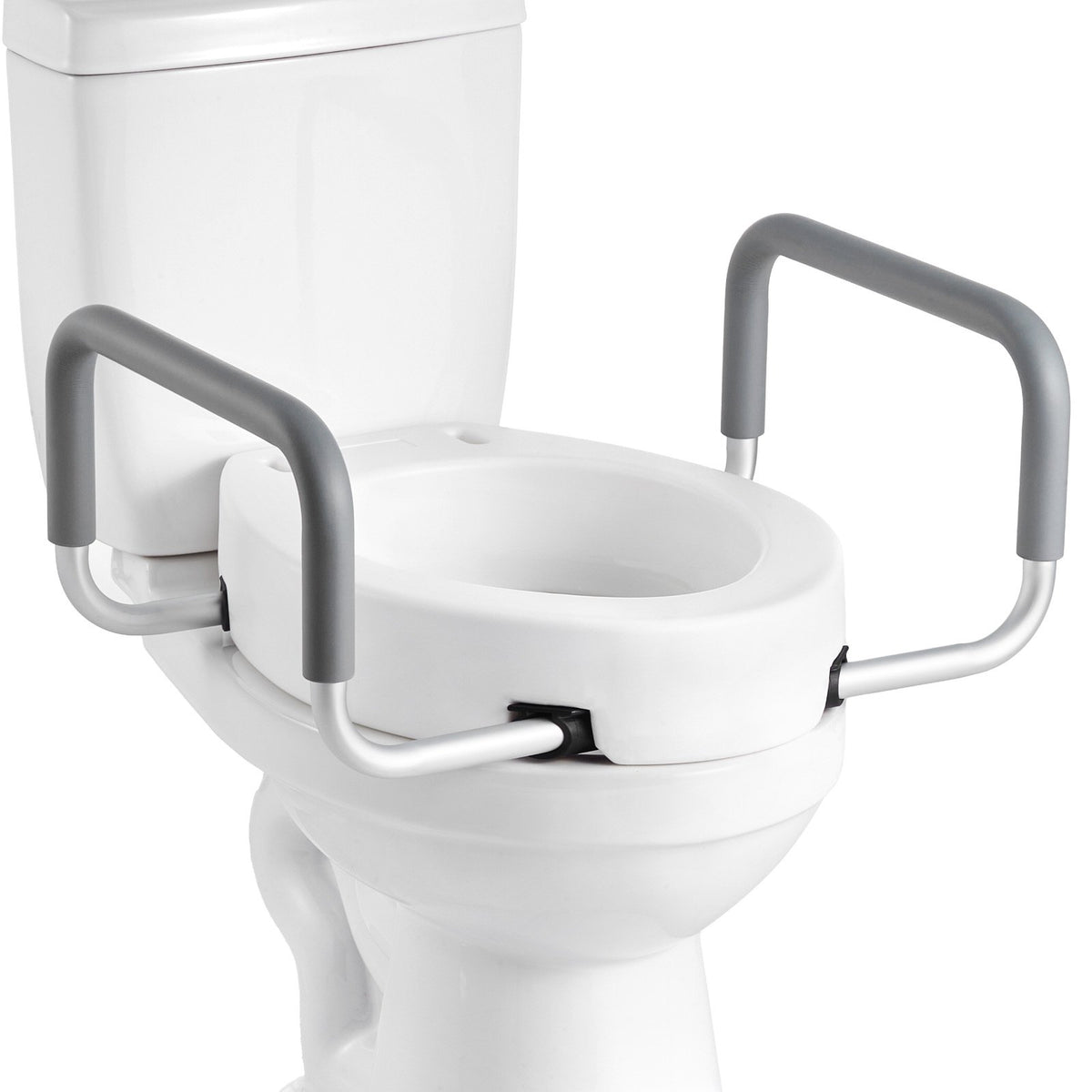 VEVOR Raised Toilet Seat with Arms, 300 lbs Load Capacity, 3.5-Inch Lift Height, Widened Commode Elevated Toilet Seat Riser with Padded Handles for Seniors, Elderly, Handicap, Disabled, and Adults - AZSJGMTZD35YISHJB001V0 - view 1