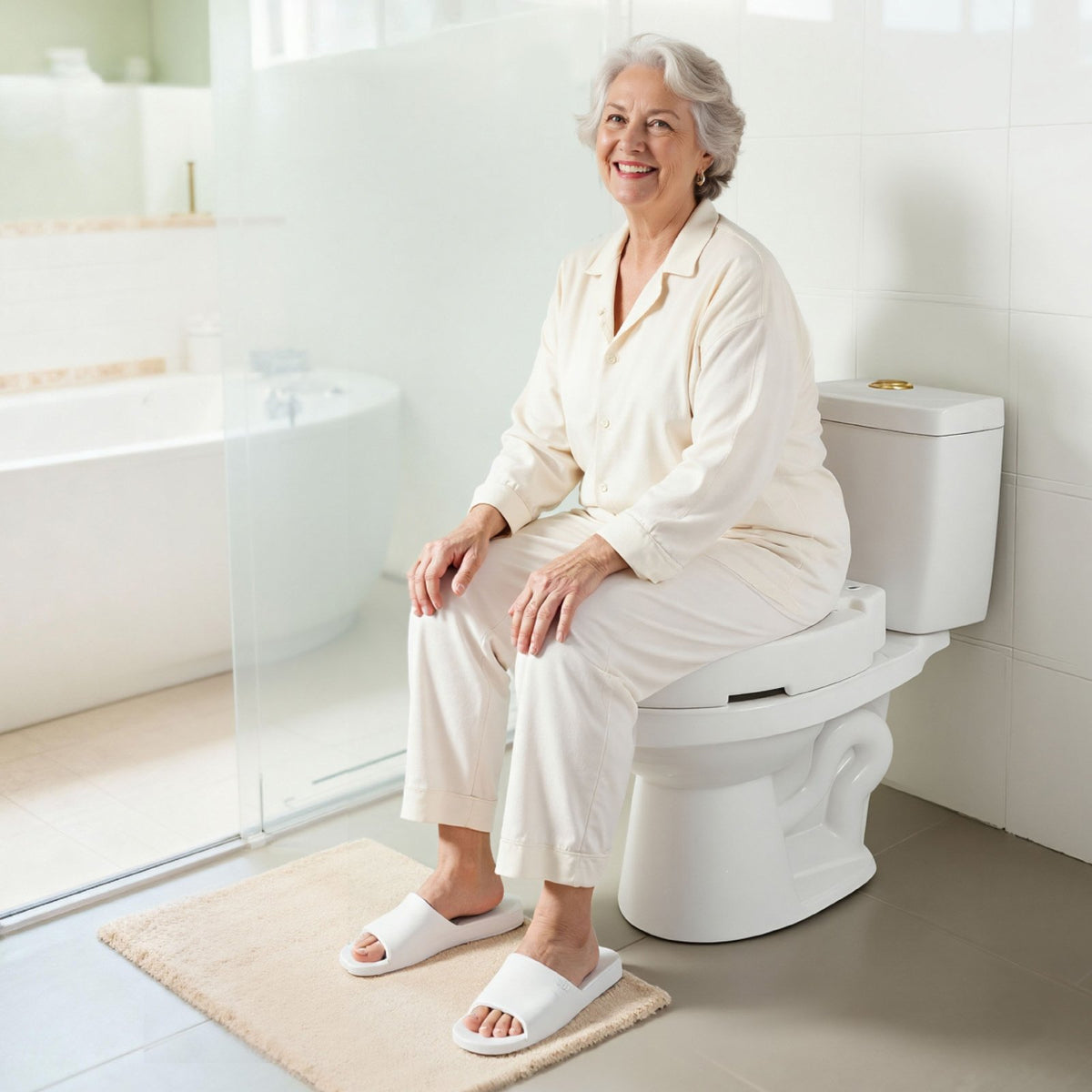 VEVOR Raised Toilet Seat, 300 lbs Load Capacity, 3.5-Inch Lift Height, Commode Elevated Toilet Seat Riser with Enlarged Opening for Seniors, Elderly, Handicap, Disabled, Adults, Fits Elongated Bowl - AZSJGMTZD35YO6XQR001V0 - view 9