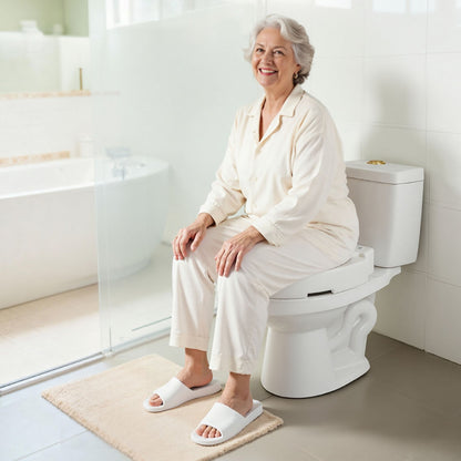 VEVOR Raised Toilet Seat, 300 lbs Load Capacity, 3.5-Inch Lift Height, Commode Elevated Toilet Seat Riser with Enlarged Opening for Seniors, Elderly, Handicap, Disabled, Adults, Fits Elongated Bowl - AZSJGMTZD35YO6XQR001V0 - view 9