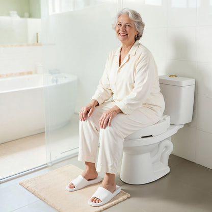 VEVOR Raised Toilet Seat, 300 lbs Load Capacity, 3.5-Inch Lift Height, Commode Elevated Toilet Seat Riser with Enlarged Opening for Seniors, Elderly, Handicap, Disabled, and Adults, Fits Round Bowl - AZSJGMTZD35YVGGYI001V0 - view 9