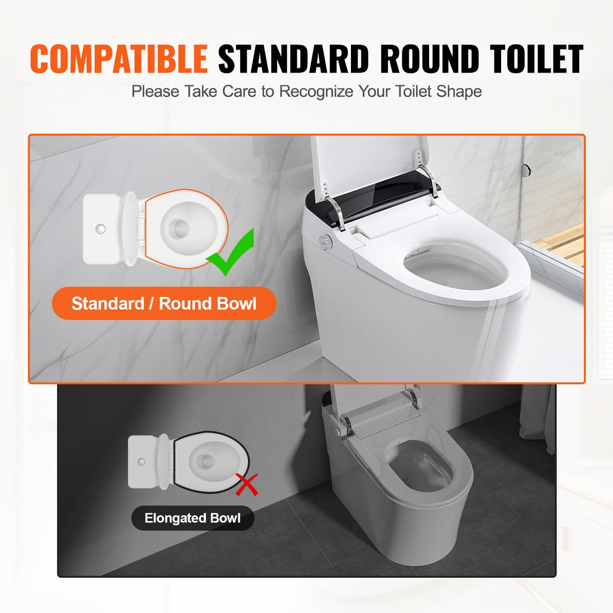 VEVOR Raised Toilet Seat, 3.5" Height Raised, 300 lbs Weight Capacity, for Standard Round Toilet, Aluminum Handrail, with EVA Armrest Padding, for Elderly, Handicap, Patient, Pregnant, Medical - AZSJGMTZDDFSTV95SV0 - view 4