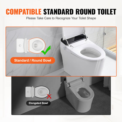 VEVOR Raised Toilet Seat, 3.5" Height Raised, 300 lbs Weight Capacity, for Standard Round Toilet, Aluminum Handrail, with EVA Armrest Padding, for Elderly, Handicap, Patient, Pregnant, Medical - AZSJGMTZDDFSTV95SV0 - view 4