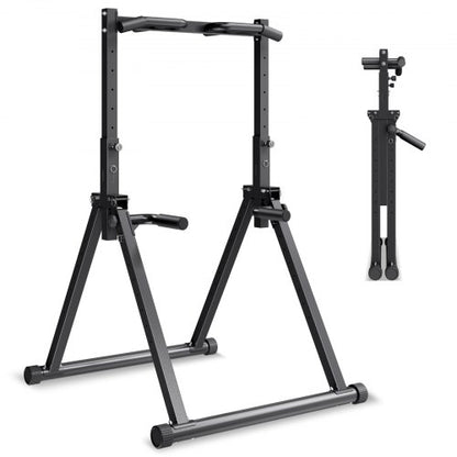 VEVOR Pull Up Bar, 330LBS Capacity Portable Pullup Bar Station, Pullup Bars Free Standing with Triangular Structure & Heavy-Duty Steel Tube, 9 Level Height Adjustment Gravity Fitness for Arms, Back - AZXKZDYTXSJKFJJNV001V0 - view 2