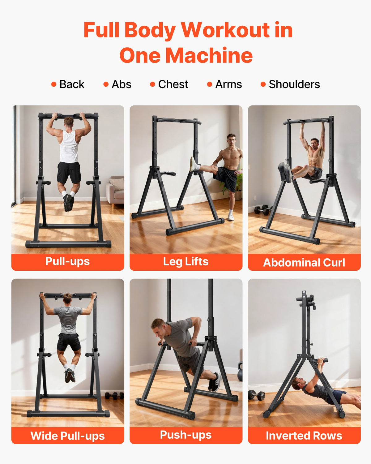 VEVOR Pull Up Bar, 330LBS Capacity Portable Pullup Bar Station, Pullup Bars Free Standing with Triangular Structure & Heavy-Duty Steel Tube, 9 Level Height Adjustment Gravity Fitness for Arms, Back - AZXKZDYTXSJKFJJNV001V0 - view 3