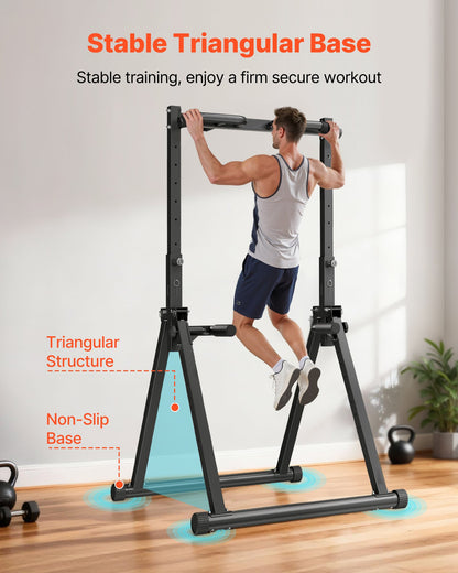 VEVOR Pull Up Bar, 330LBS Capacity Portable Pullup Bar Station, Pullup Bars Free Standing with Triangular Structure & Heavy-Duty Steel Tube, 9 Level Height Adjustment Gravity Fitness for Arms, Back - AZXKZDYTXSJKFJJNV001V0 - view 5