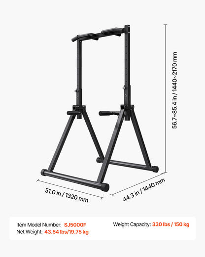 VEVOR Pull Up Bar, 330LBS Capacity Portable Pullup Bar Station, Pullup Bars Free Standing with Triangular Structure & Heavy-Duty Steel Tube, 9 Level Height Adjustment Gravity Fitness for Arms, Back - AZXKZDYTXSJKFJJNV001V0 - view 8