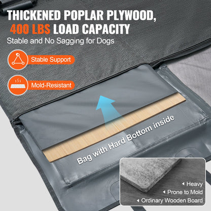 VEVOR Back Seat Extender for Dogs,Dog Hammock for Car Back seat,Waterproof Hard Bottom Dog Car Seat Cover for Back Seat 54"x24",Supports 400lbs with Mesh Window and Storage Pocket for Car, SUV - BBDX5424INJCRJ9PJV0 - view 4