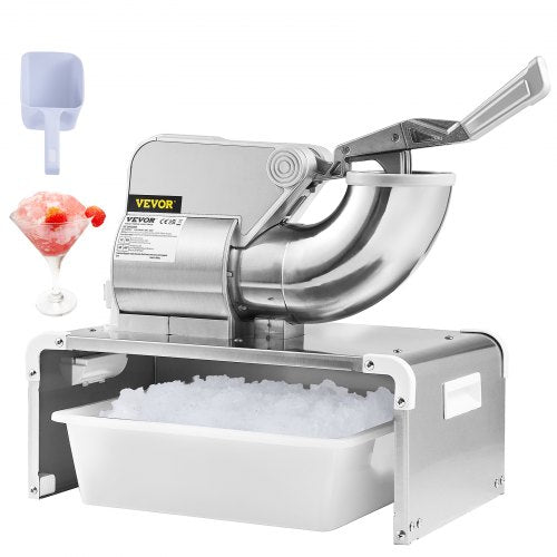 VEVOR Ice Crushers Machine, 661lbs Per Hour Electric Snow Cone Maker with 4 Blades, Stainless Steel Shaved Ice Machine with Cover, 300W Ice Shaver Machine for Margaritas, Home and - BBJ300KGH300WK10OV1 - view 1