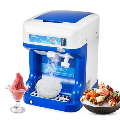 VEVOR Commercial Ice Shaver Crusher, 286lbs Per Hour Electric Snow Cone Maker with 2L Ice Cube Box, 250W 1500RPM Tabletop Shaved Ice Machine for Parties Events Snack Bar, Home and Commercial Use (Blue) - BBJLB250WBDH8T611001V1 - view 2
