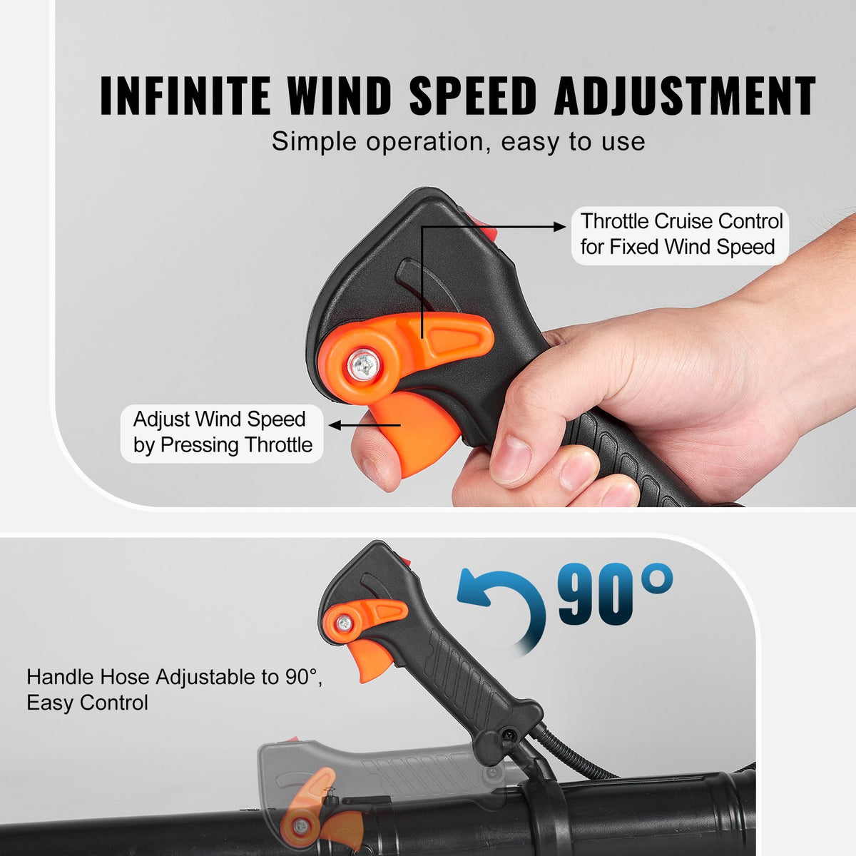 VEVOR Backpack Leaf Blower, 63CC 2-Cycle Gas Leaf Blower with 1.89L Fuel Tank, 1110CFM Air Volume 220MPH Speed, Ideal for Lawn Care, Leaf Cleaning, and Snow Removal - BBSRYCYJ63CCT7396V0 - view 5