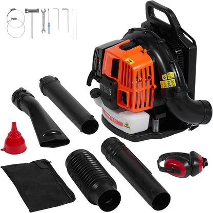 VEVOR Backpack Leaf Blower, 63CC 2-Cycle Gas Leaf Blower with 1.89L Fuel Tank, 1110CFM Air Volume 220MPH Speed, Ideal for Lawn Care, Leaf Cleaning, and Snow Removal - BBSRYCYJ63CCT7396V0 - view 10