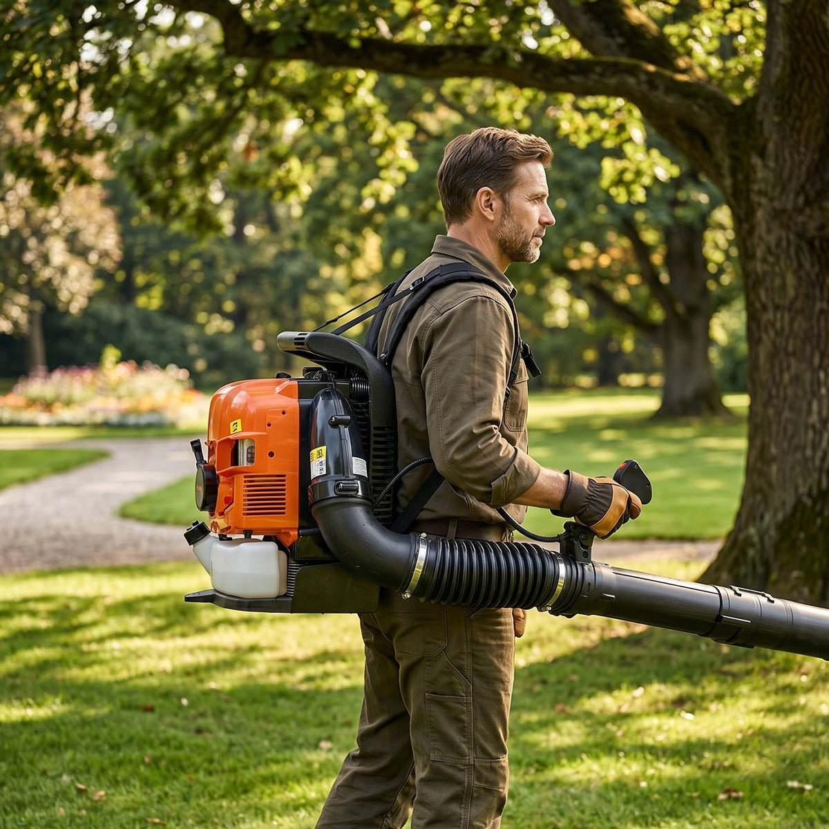 VEVOR Backpack Leaf Blower, 75.6CC 4-Stroke Engine Gas Powered Leaf Blower with 1.8L Fuel Tank, 615 CFM Air Volume, 179 MPH Air Speed, Ideal for Lawn Care, Leaves Cleaning, Yard Debris & Snow Removal - BBSRYCYJ756CV9ZOF001V0 - view 9