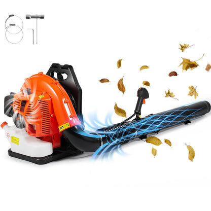 VEVOR Backpack Leaf Blower, 79CC 2-Cycle Gas Leaf Blower with 3L Fuel Tank, 930CFM Air Volume 184MPH Speed, Ideal for Lawn Care, Leaf Cleaning, and Snow Removal - BBSRYCYJ79CCQTKKMV0 - view 1