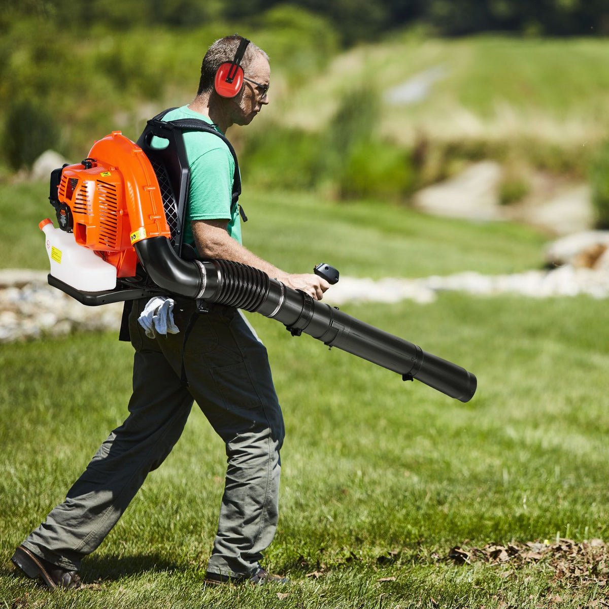 VEVOR Backpack Leaf Blower, 79CC 2-Cycle Gas Leaf Blower with 3L Fuel Tank, 930CFM Air Volume 184MPH Speed, Ideal for Lawn Care, Leaf Cleaning, and Snow Removal - BBSRYCYJ79CCQTKKMV0 - view 9