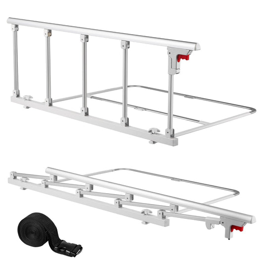 VEVOR Foldable Bed Rail for Elderly, 48 in Bedside Assist Rail with Fixing Strap, Adjustable Height Pipe Bedside Cane, High-Strength Metal Senior Bed Bar, Hand Guard Grab Fits King, Queen, Full, Twin - BCBSBCBSKZD1BAXNX001V0 - view 1