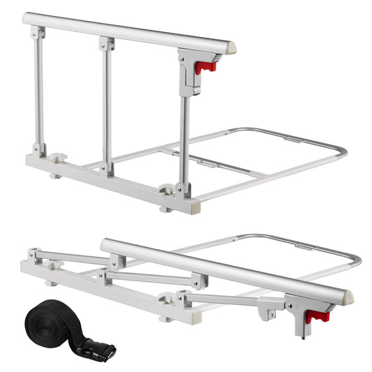 VEVOR Foldable Bed Rail for Elderly, 28 in Bedside Assist Rail with Fixing Strap, Adjustable Height Pipe Bedside Cane, High-Strength Metal Senior Bed Bar, Hand Guard Grab Fits King, Queen, Full, Twin - BCBSBCBSKZD7D6RFJ001V0 - view 1
