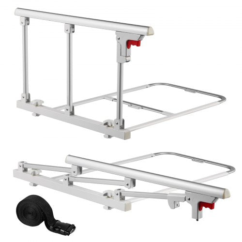 VEVOR Foldable Bed Rail for Elderly, 28 in Bedside Assist Rail with Fixing Strap, Adjustable Height Pipe Bedside Cane, High-Strength Metal Senior Bed Bar, Hand Guard Grab Fits King, Queen, Full, Twin - BCBSBCBSKZD7D6RFJ001V0 - view 2