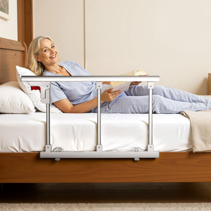 VEVOR Foldable Bed Rail for Elderly, 28 in Bedside Assist Rail with Fixing Strap, Adjustable Height Pipe Bedside Cane, High-Strength Metal Senior Bed Bar, Hand Guard Grab Fits King, Queen, Full, Twin - BCBSBCBSKZD7D6RFJ001V0 - view 9