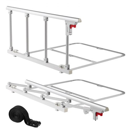 VEVOR Foldable Bed Rail for Elderly, 38 in Bedside Assist Rail with Fixing Strap, Adjustable Height Pipe Bedside Cane, High-Strength Metal Senior Bed Bar, Hand Guard Grab Fits King, Queen, Full, Twin - BCBSBCBSKZD99XB73001V0 - view 2