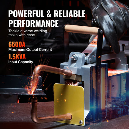 VEVOR Portable Spot Welder, 1/8-inch Spot Welder Machine with 1.5KVA Input Capacity, Handheld Welding Tip Gun, Metal Sheet Spot Welding Machine for Steel Plates - BCDHJX18110VEOX8XV1 - view 4