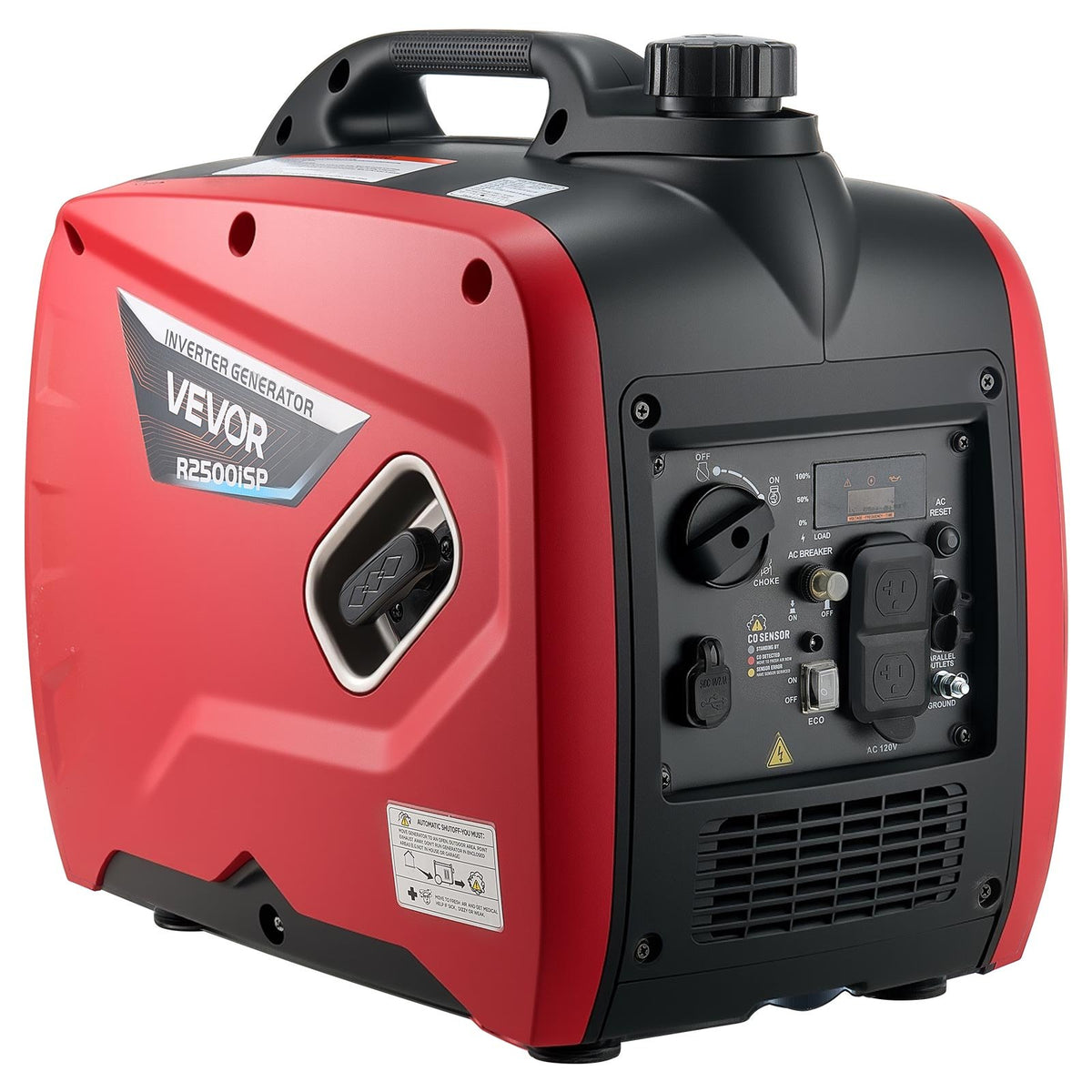 VEVOR Inverter Generator, 2300W Rated Power Quiet Inverter Generator, Portable Inverters Generators for Home Use, Gas Powered, Compact and Lightweight Design - Stable Power, CO Sensor, Long Run Time - BCGBPFDJJYSDE1SV9001V5 - view 1