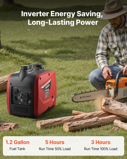 VEVOR Inverter Generator, 2300W Rated Power Quiet Inverter Generator, Portable Inverters Generators for Home Use, Gas Powered, Compact and Lightweight Design - Stable Power, CO Sensor, Long Run Time - BCGBPFDJJYSDE1SV9001V5 - view 4