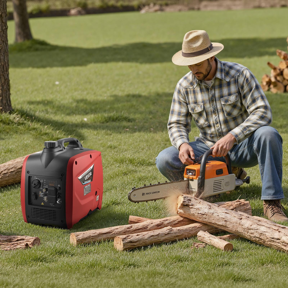 VEVOR Inverter Generator, 2300W Rated Power Quiet Inverter Generator, Portable Inverters Generators for Home Use, Gas Powered, Compact and Lightweight Design - Stable Power, CO Sensor, Long Run Time - BCGBPFDJJYSDE1SV9001V5 - view 9