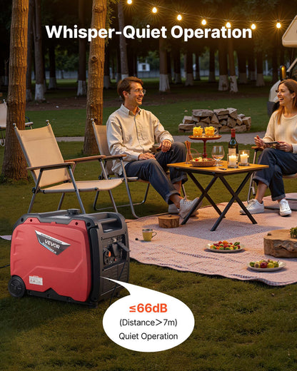 VEVOR Inverter Generator, 4200W Peak Watt Quiet Inverter Generator, Electric Start Inverters Generators for Home Outdoor, Gas Powered, Stable Power, CO Sensor, RV Ready 8.3A Outlet, Long Run Time - BCGBPFDJJYSDPGIXY001V5 - view 5